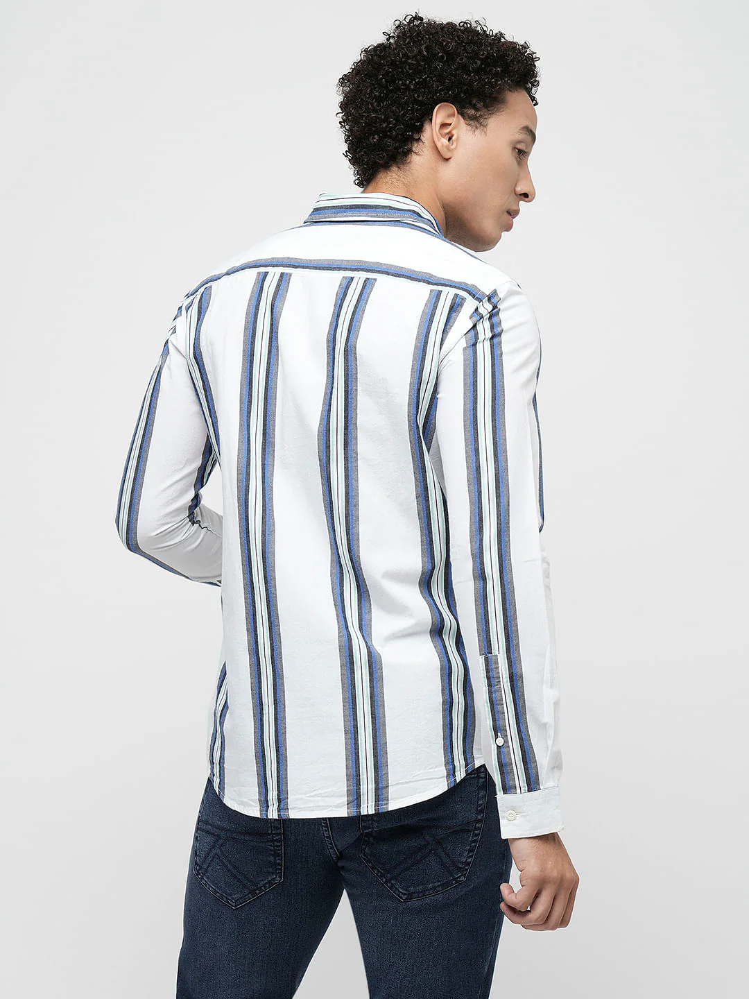 PRODUKT by JACK&JONES White Striped Full Sleeves Shirt - Image 4