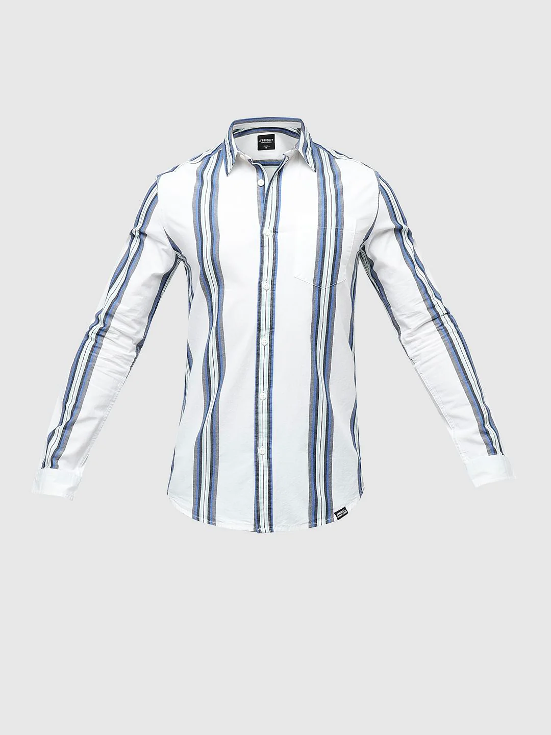 PRODUKT by JACK&JONES White Striped Full Sleeves Shirt - Image 7