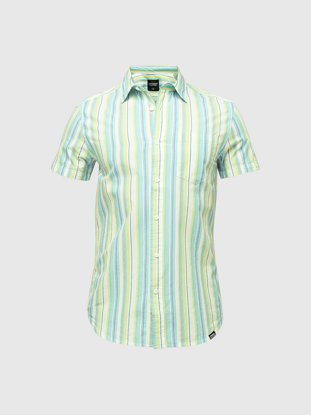 PRODUKT by JACK&JONES Green Striped Short Sleeves Shirt - Image 7