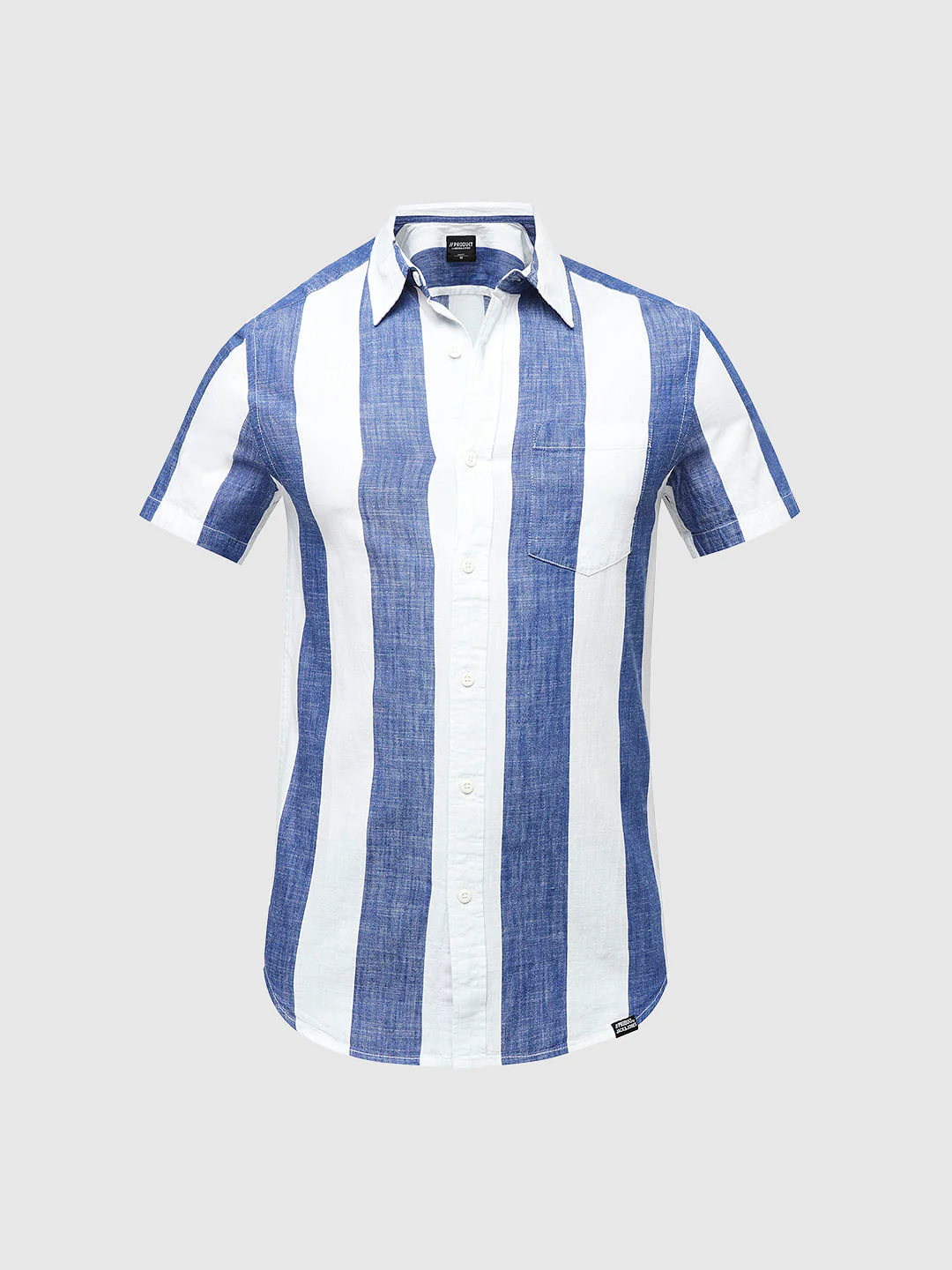 PRODUKT by JACK&JONES Blue Striped Short Sleeves Shirt - Image 7