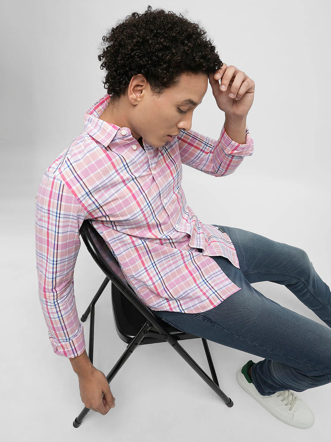PRODUKT by JACK&JONES Pink Check Full Sleeves Shirt