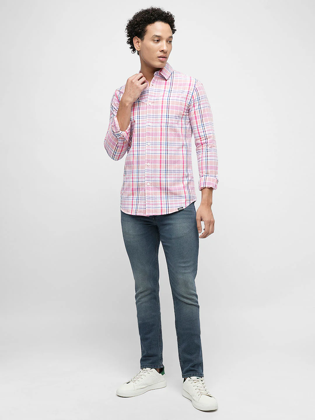 PRODUKT by JACK&JONES Pink Check Full Sleeves Shirt - Image 5