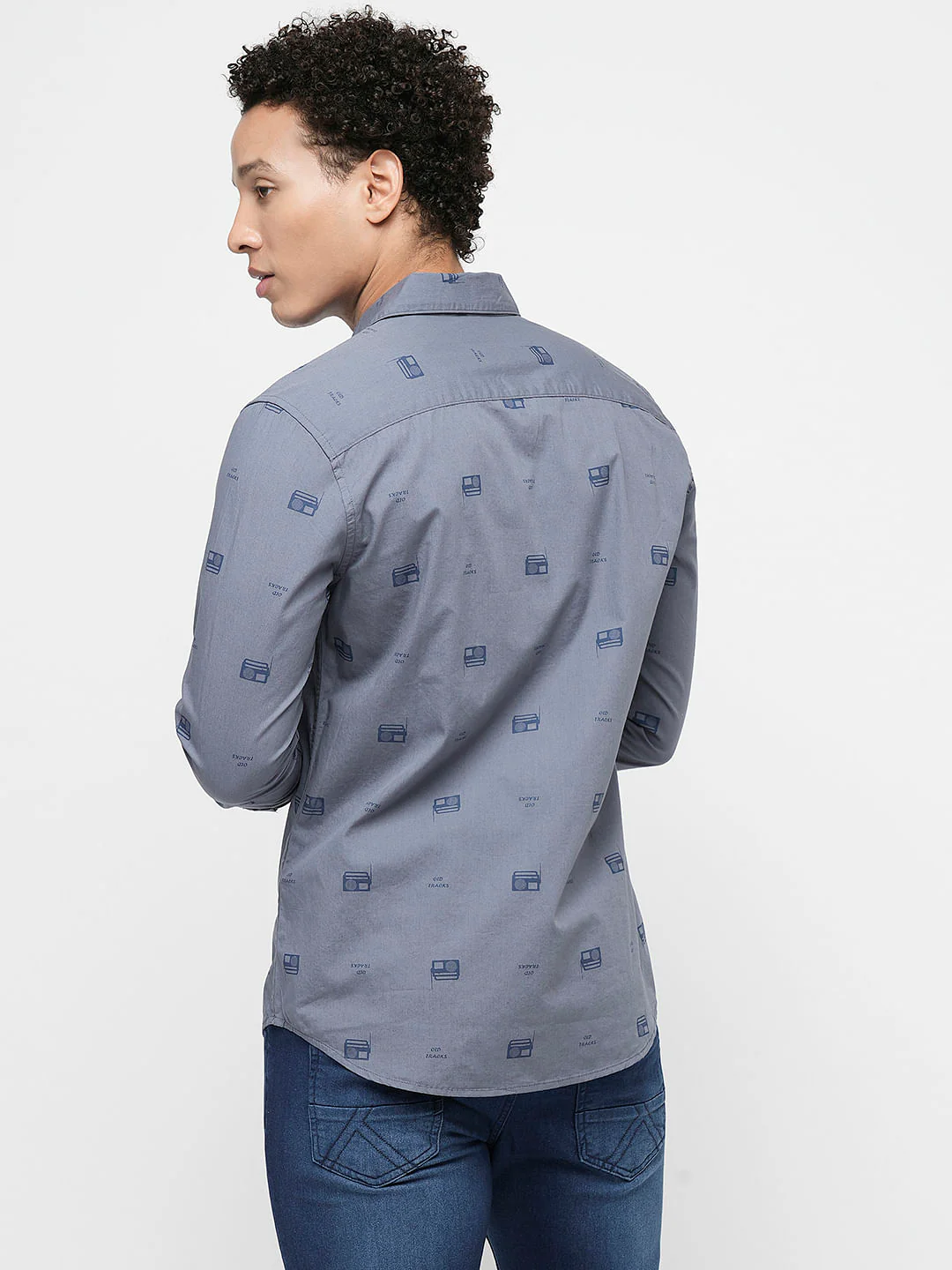 PRODUKT by JACK&JONES Blue Printed Full Sleeves Shirt - Image 4