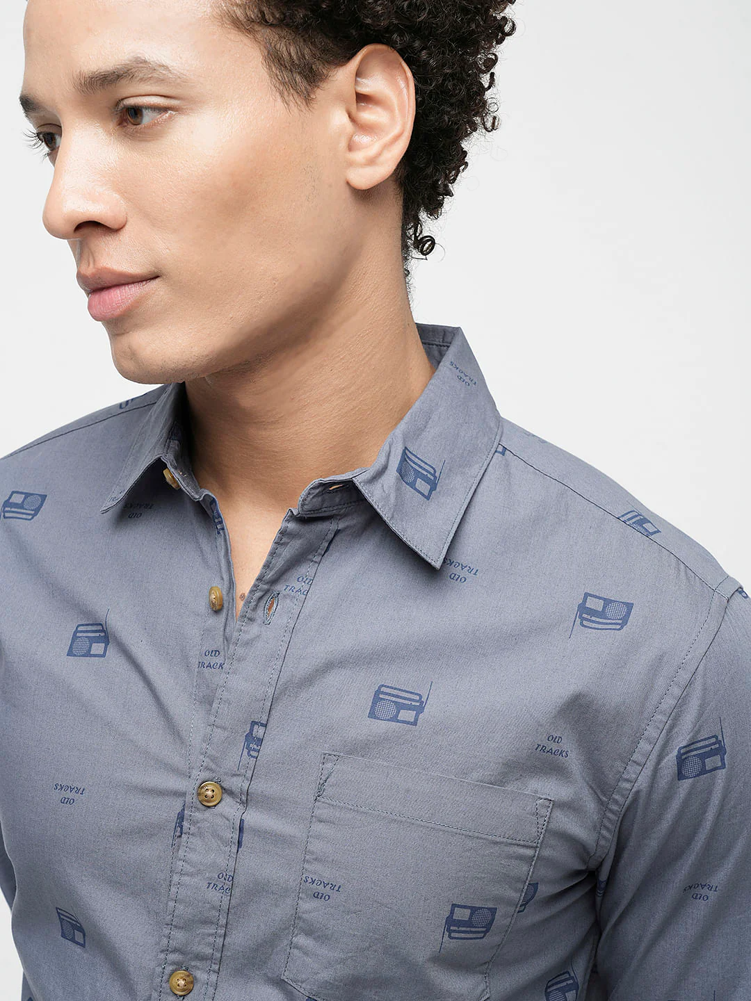 PRODUKT by JACK&JONES Blue Printed Full Sleeves Shirt - Image 6