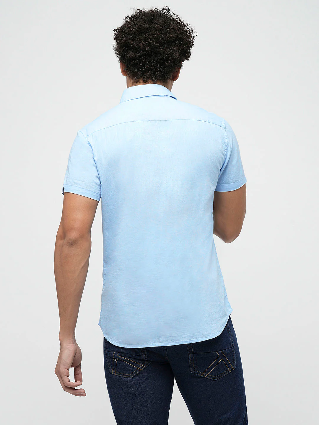 PRODUKT by JACK&JONES Light Blue Cotton Short Sleeves Shirt - Image 4