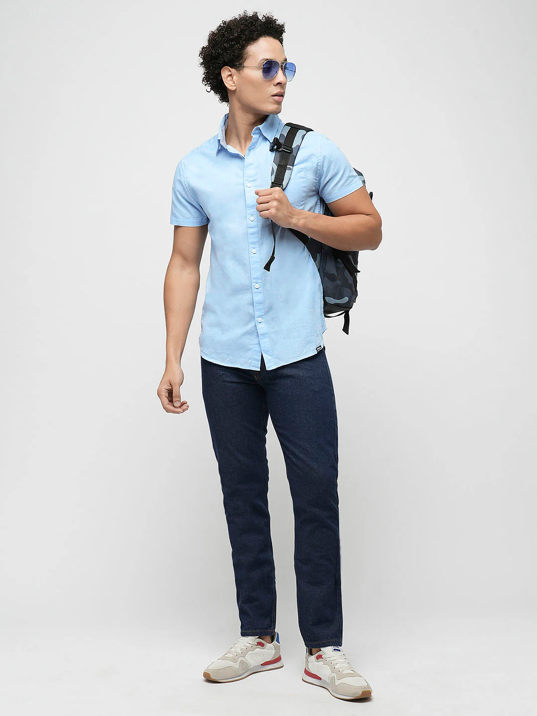 PRODUKT by JACK&JONES Light Blue Cotton Short Sleeves Shirt - Image 5