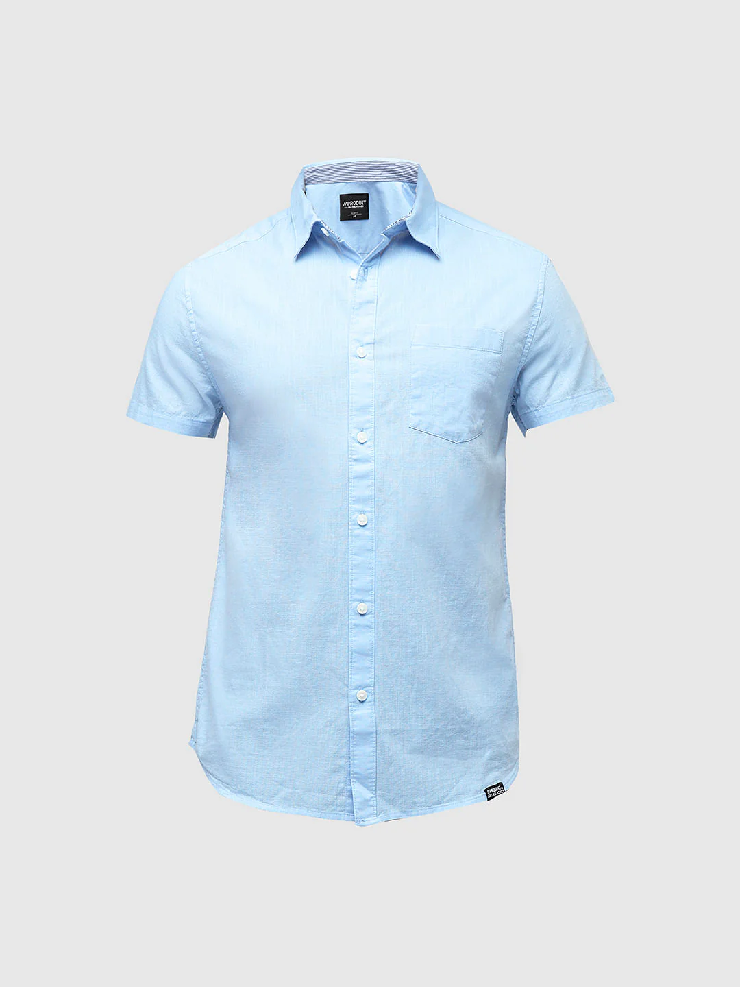 PRODUKT by JACK&JONES Light Blue Cotton Short Sleeves Shirt - Image 7