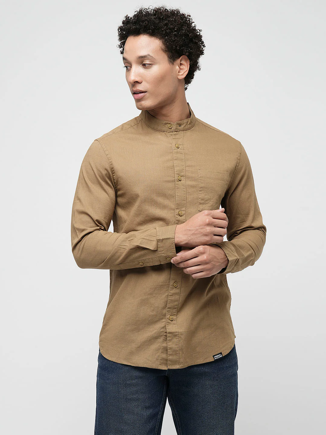 PRODUKT by JACK&JONES Brown Cotton Full Sleeves Shirt - Image 2