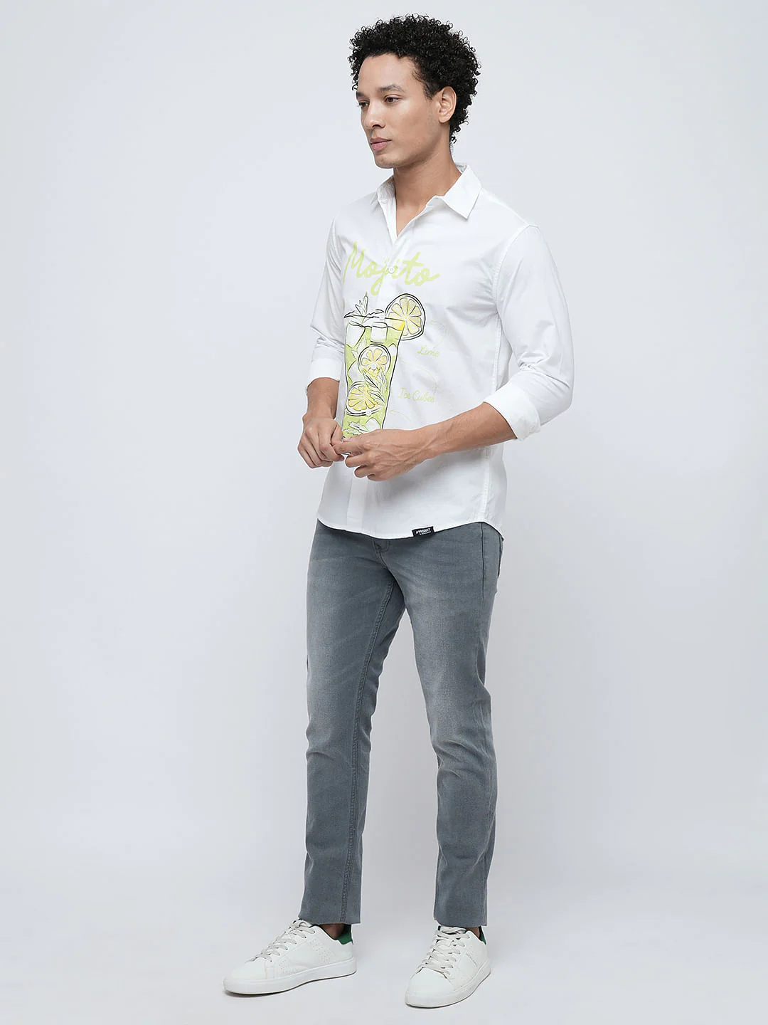 PRODUKT by JACK&JONES White Printed Full Sleeves Shirt - Image 5