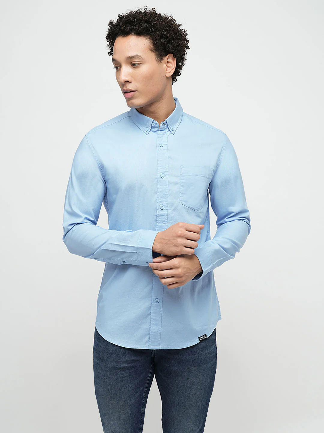PRODUKT by JACK&JONES Sky Blue Cotton Full Sleeves Shirt - Image 2