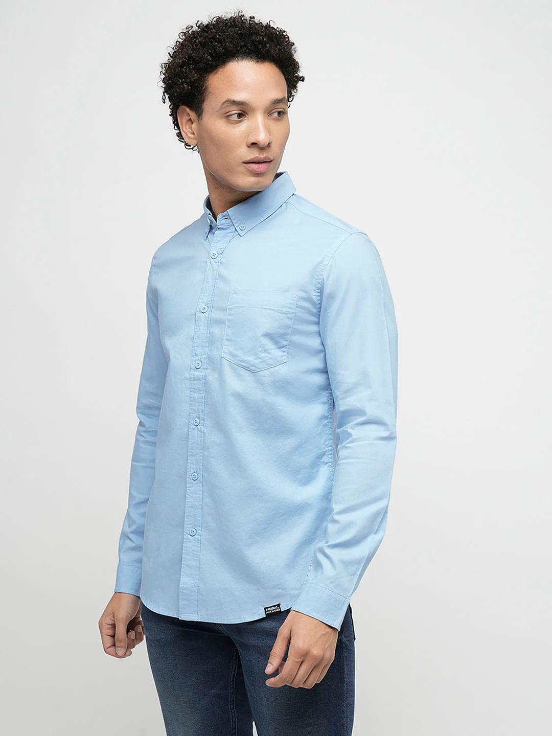 PRODUKT by JACK&JONES Sky Blue Cotton Full Sleeves Shirt - Image 3