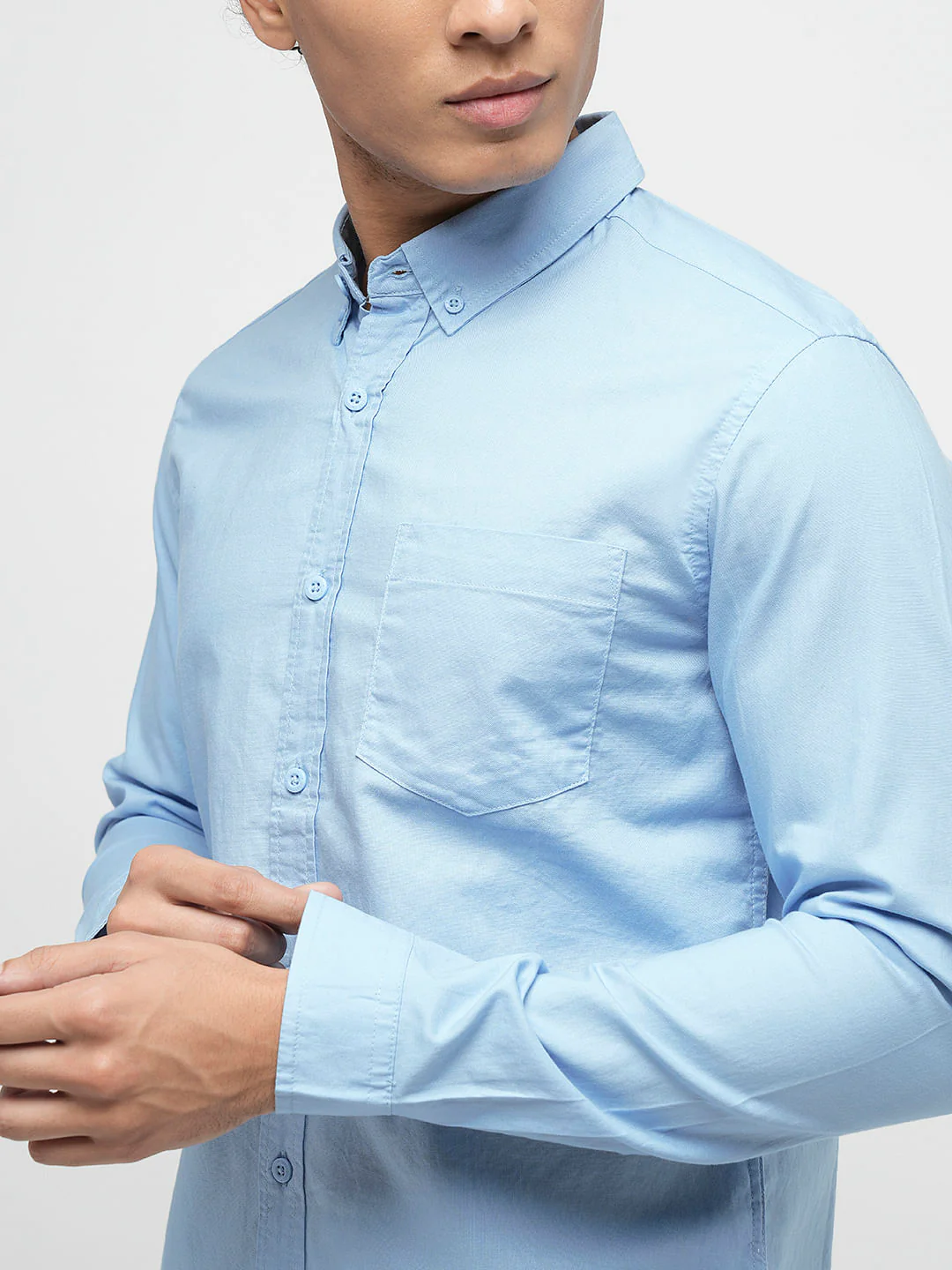 PRODUKT by JACK&JONES Sky Blue Cotton Full Sleeves Shirt - Image 6