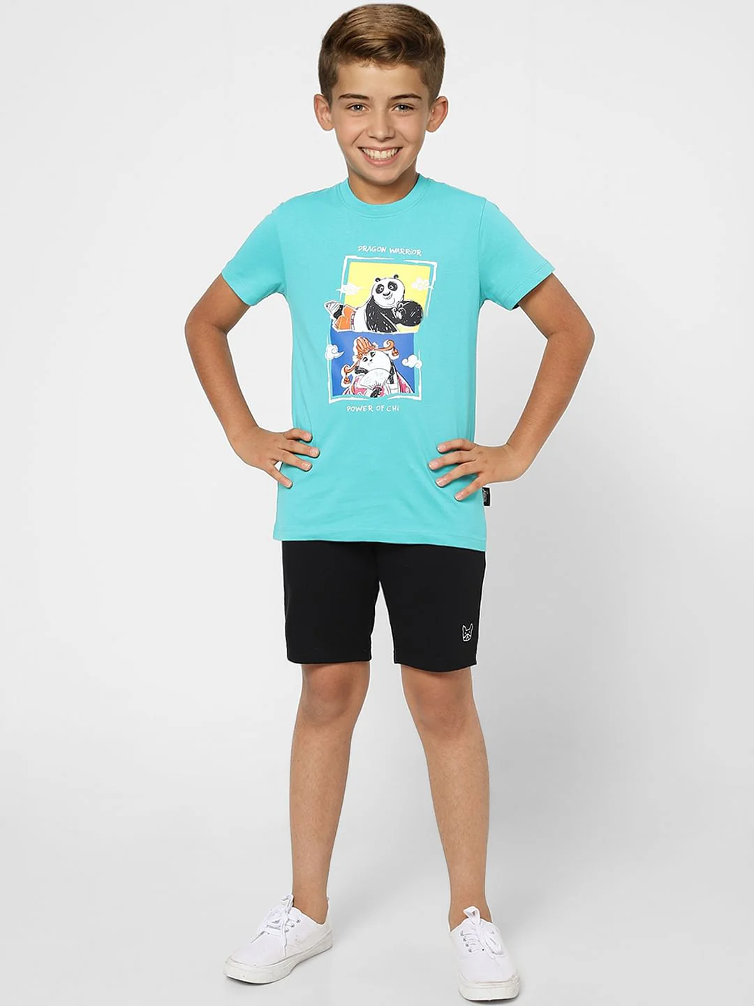 Boys X Kung Fu Panda Blue Graphic Print T-shirt