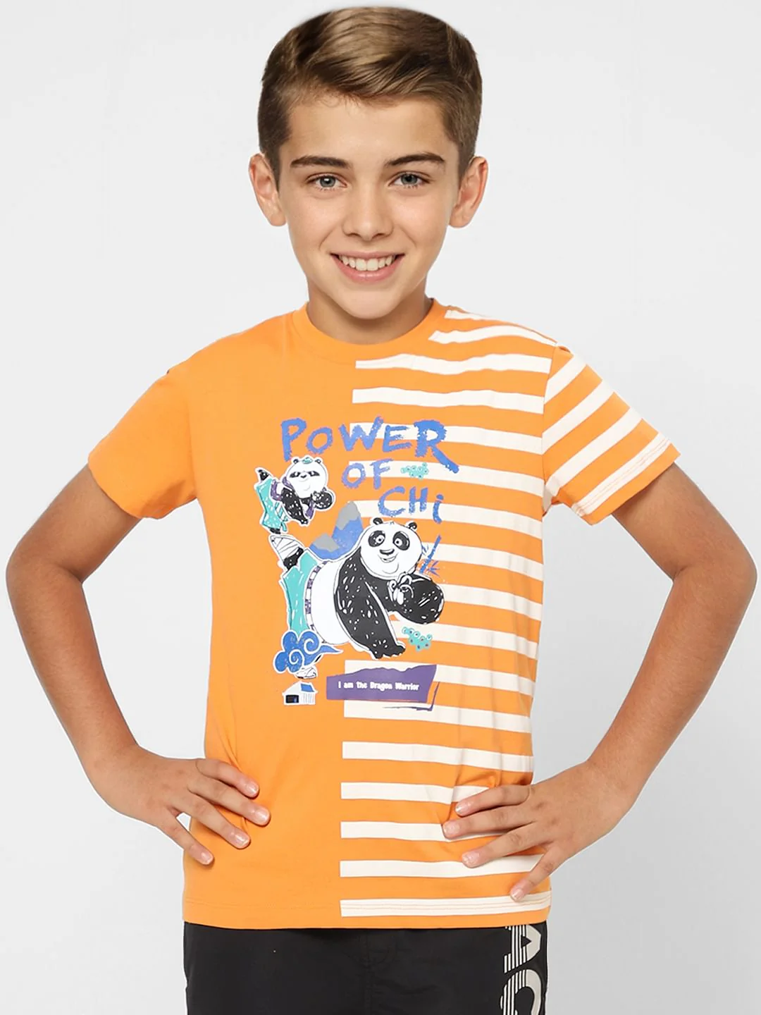 Boys X Kung Fu Panda Orange Graphic Print T-shirt - Image 2