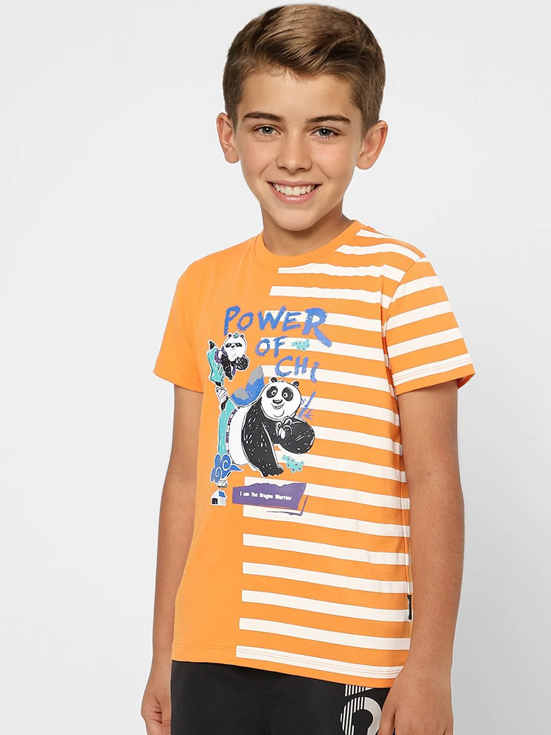 Boys X Kung Fu Panda Orange Graphic Print T-shirt - Image 3