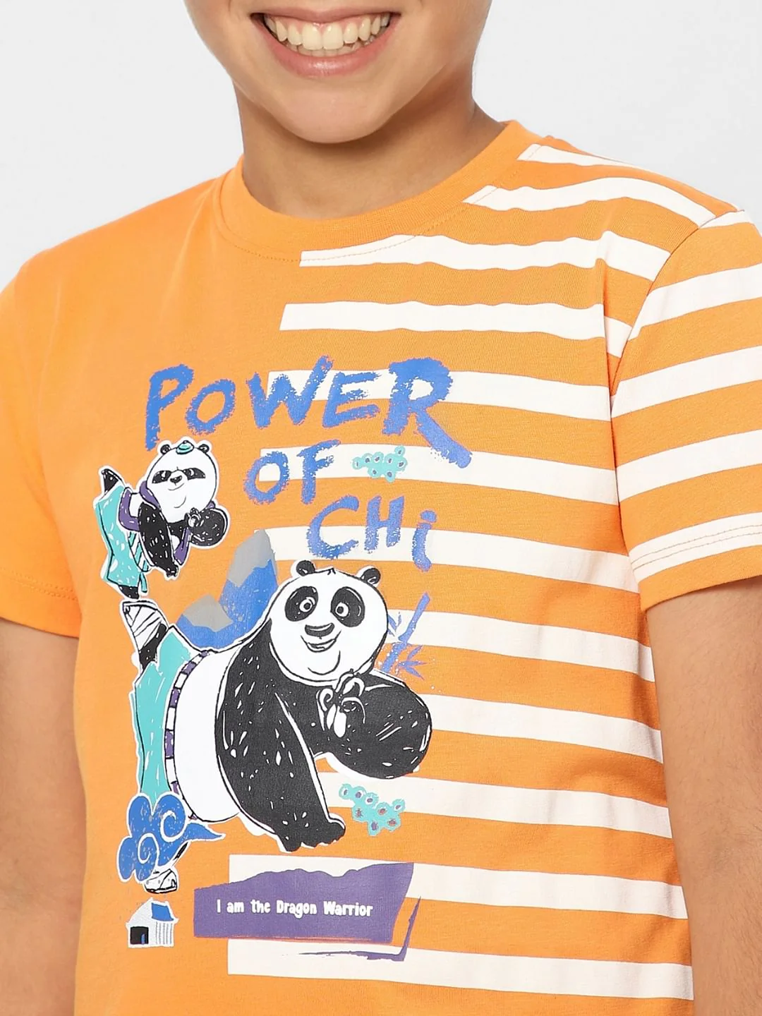 Boys X Kung Fu Panda Orange Graphic Print T-shirt - Image 5