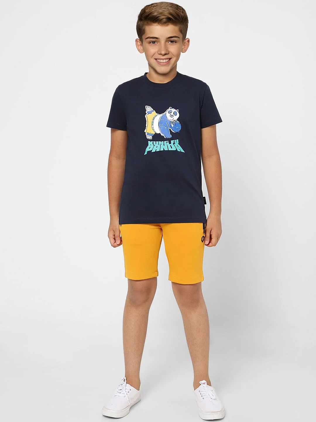Boys X Kung Fu Panda Dark Blue Graphic Print T-shirt