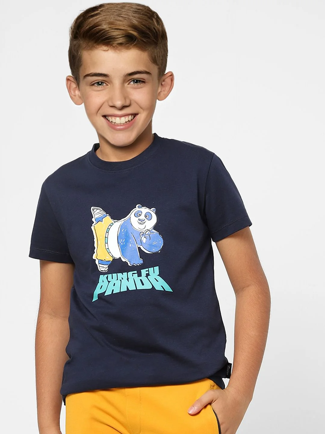 Boys X Kung Fu Panda Dark Blue Graphic Print T-shirt - Image 2