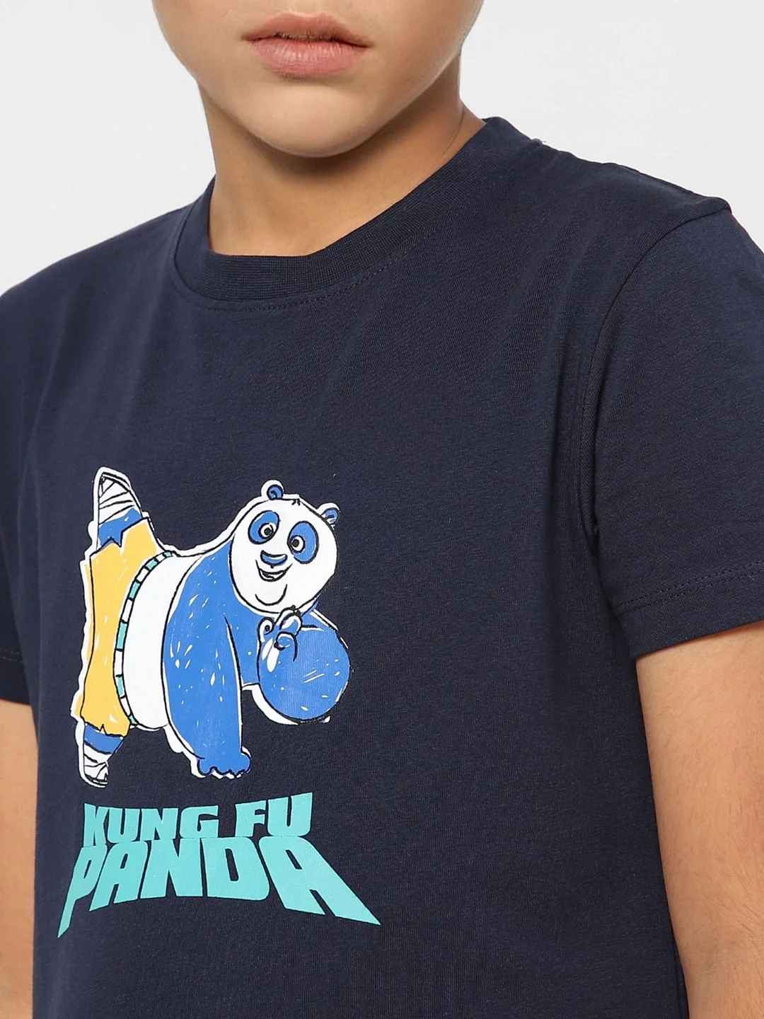 Boys X Kung Fu Panda Dark Blue Graphic Print T-shirt - Image 5