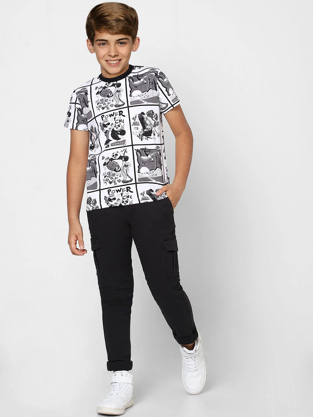 Boys X Kung Fu Panda White Graphic Print T-shirt