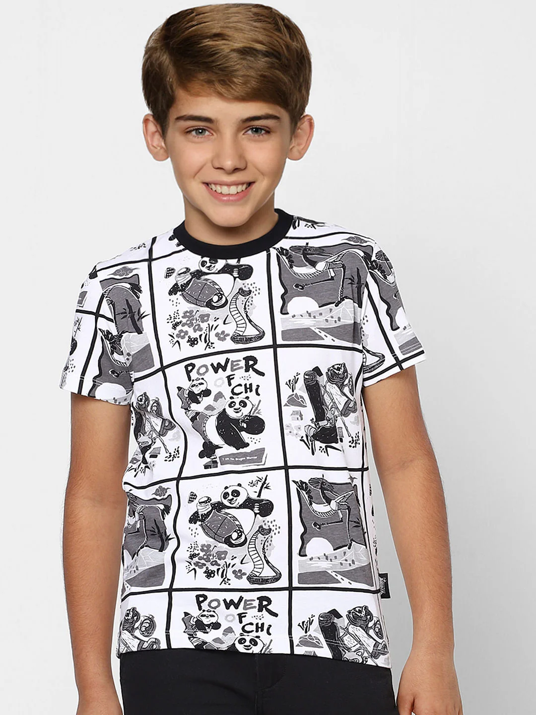 Boys X Kung Fu Panda White Graphic Print T-shirt - Image 2