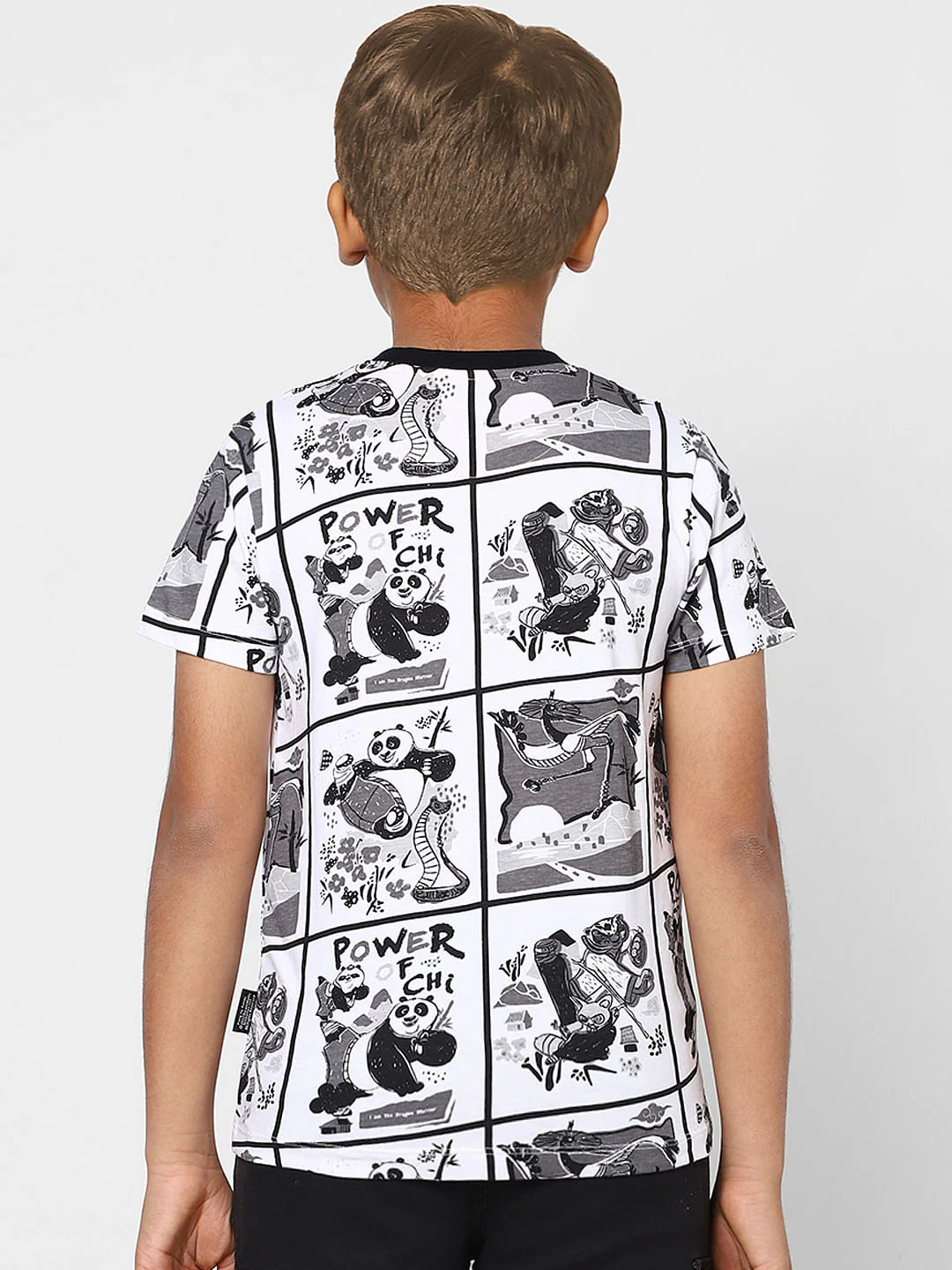 Boys X Kung Fu Panda White Graphic Print T-shirt - Image 4
