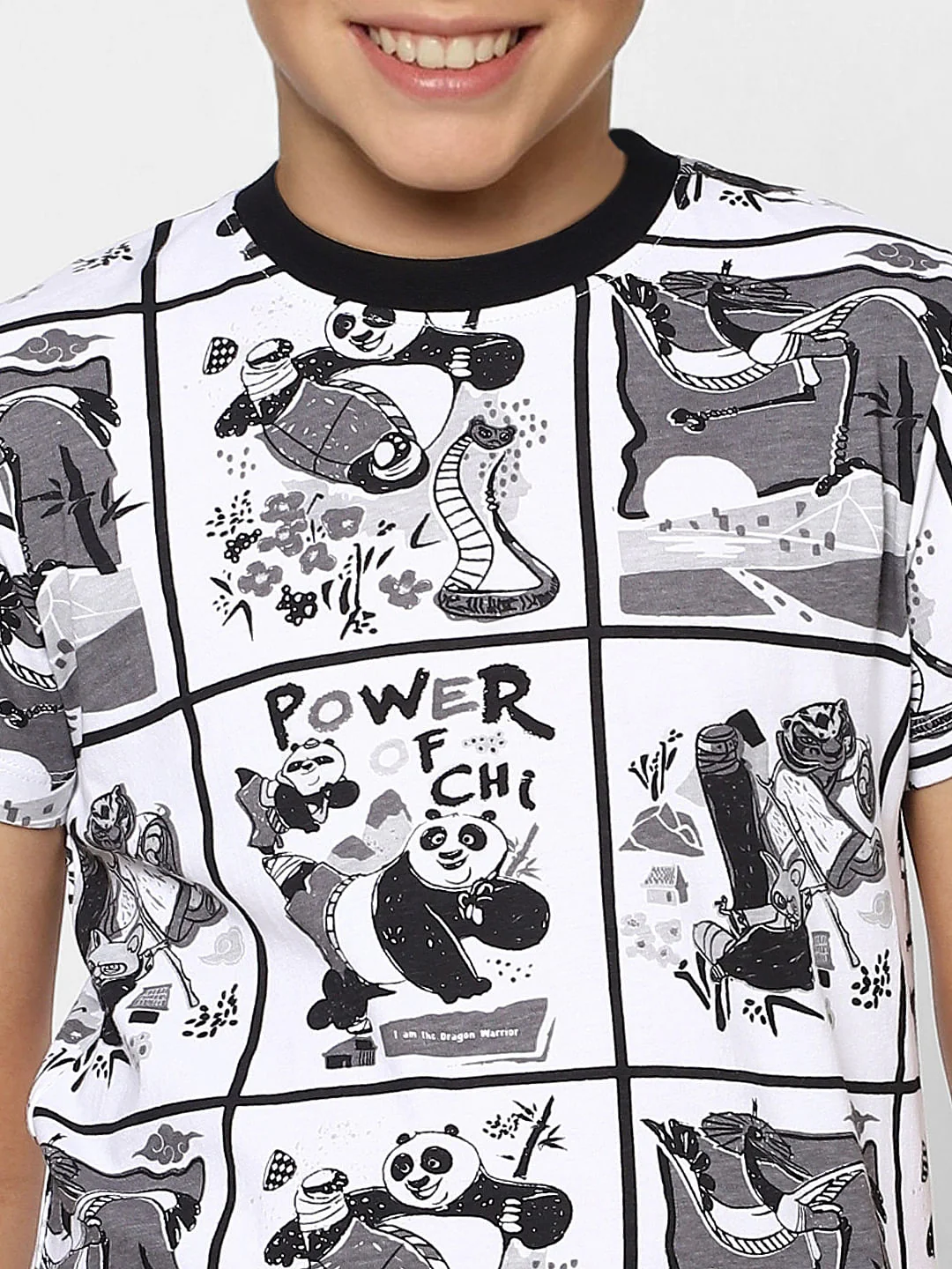Boys X Kung Fu Panda White Graphic Print T-shirt - Image 5