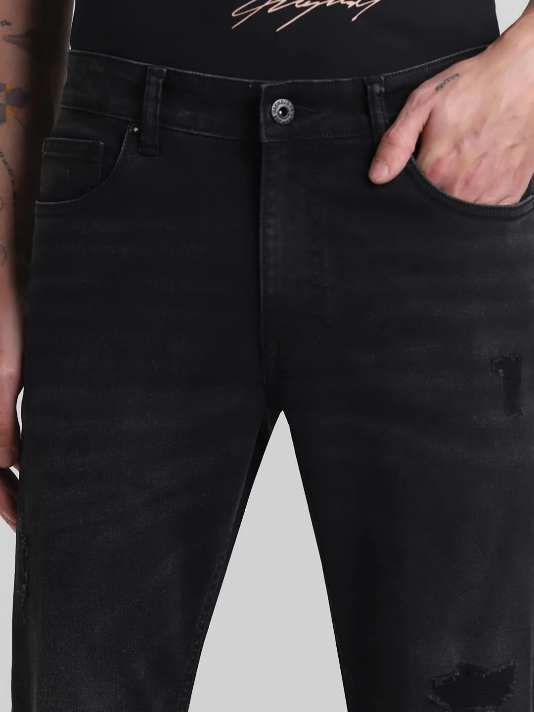 Black Low Rise Distressed Ben Skinny Jeans - Image 4