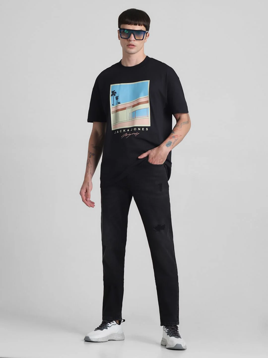 Black Low Rise Distressed Ben Skinny Jeans - Image 6