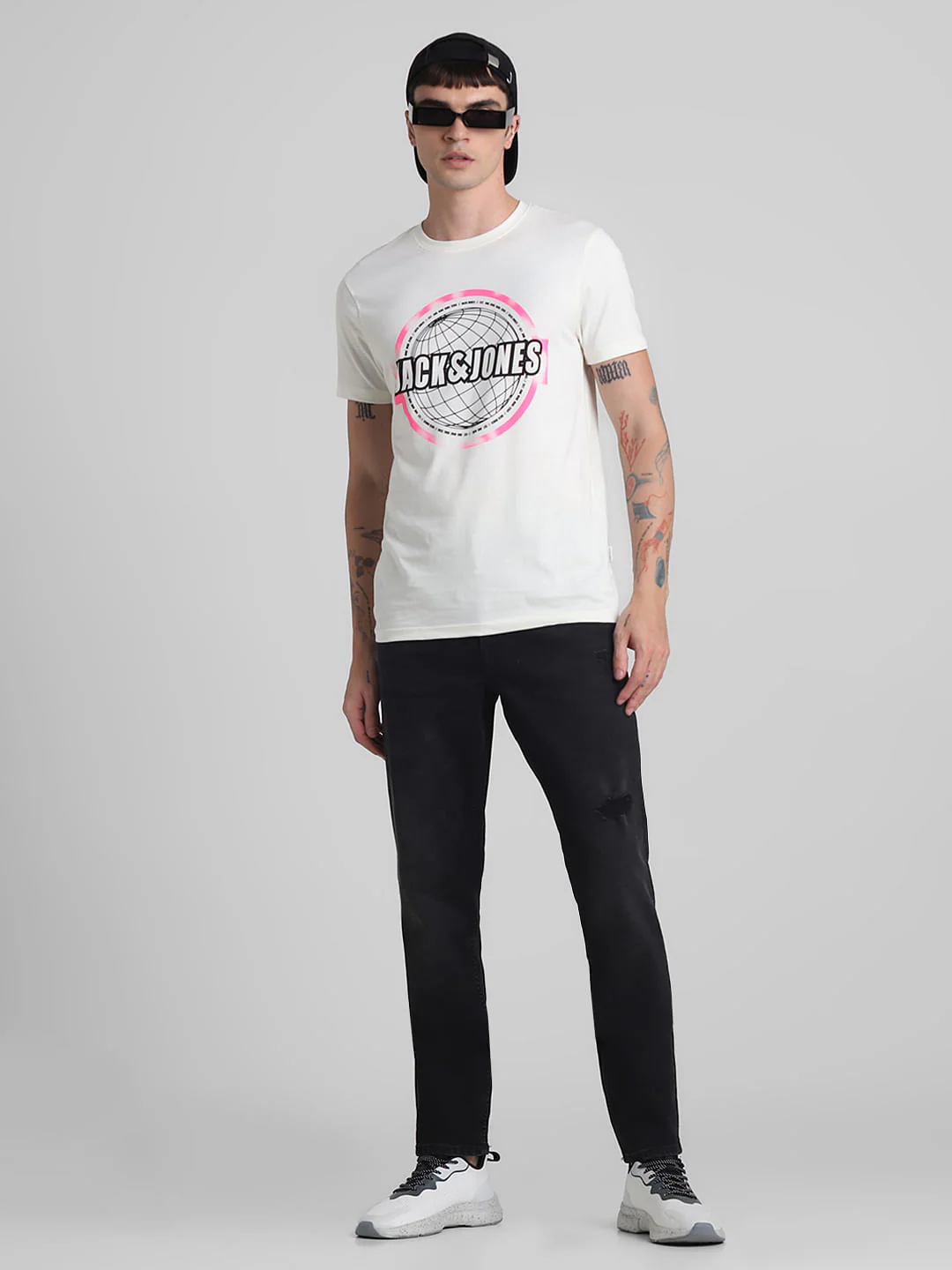 Black Low Rise Distressed Glenn Slim Jeans - Image 6