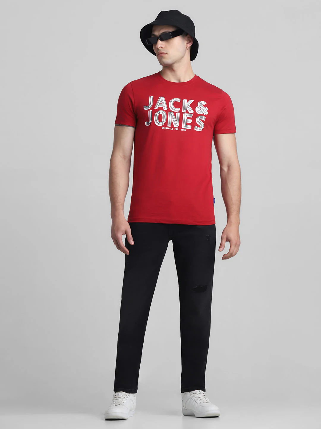 Black Mid Rise Distressed Brak Slim Jeans - Image 5