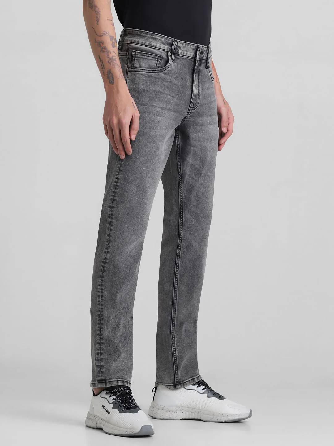 Grey Low Rise Slim Fit Jeans - Image 2