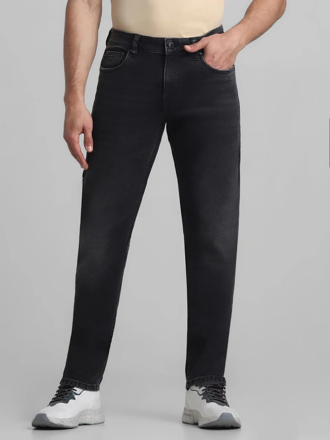 Grey Low Rise Washed Glenn Slim Jeans