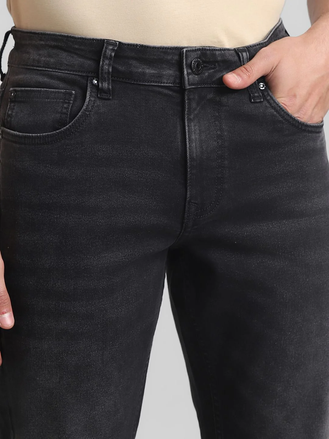 Grey Low Rise Washed Glenn Slim Jeans - Image 4