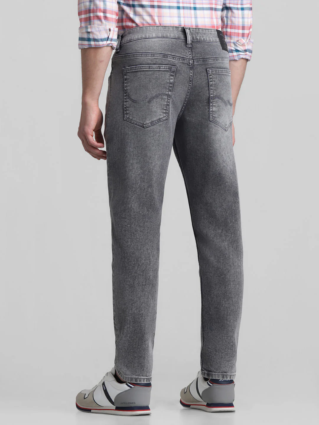 Light Grey Mid Rise Brak Slim Fit Jeans - Image 3