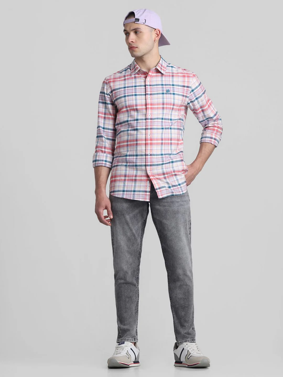 Light Grey Mid Rise Brak Slim Fit Jeans - Image 5