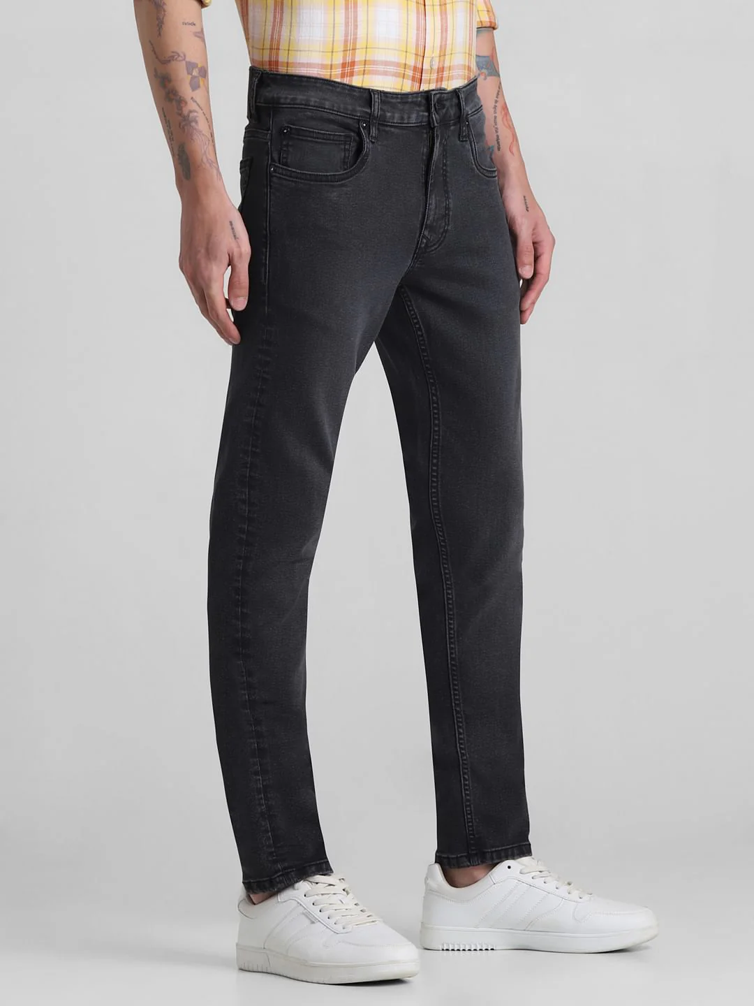 Dark Grey Low Rise Slim Fit Jeans - Image 2