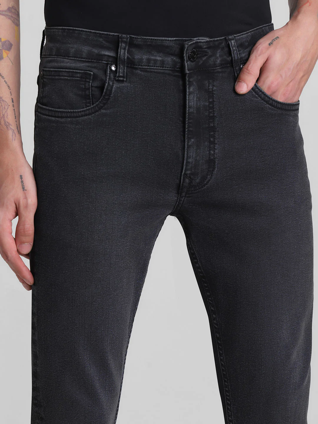 Dark Grey Low Rise Ben Skinny Fit Jeans - Image 4