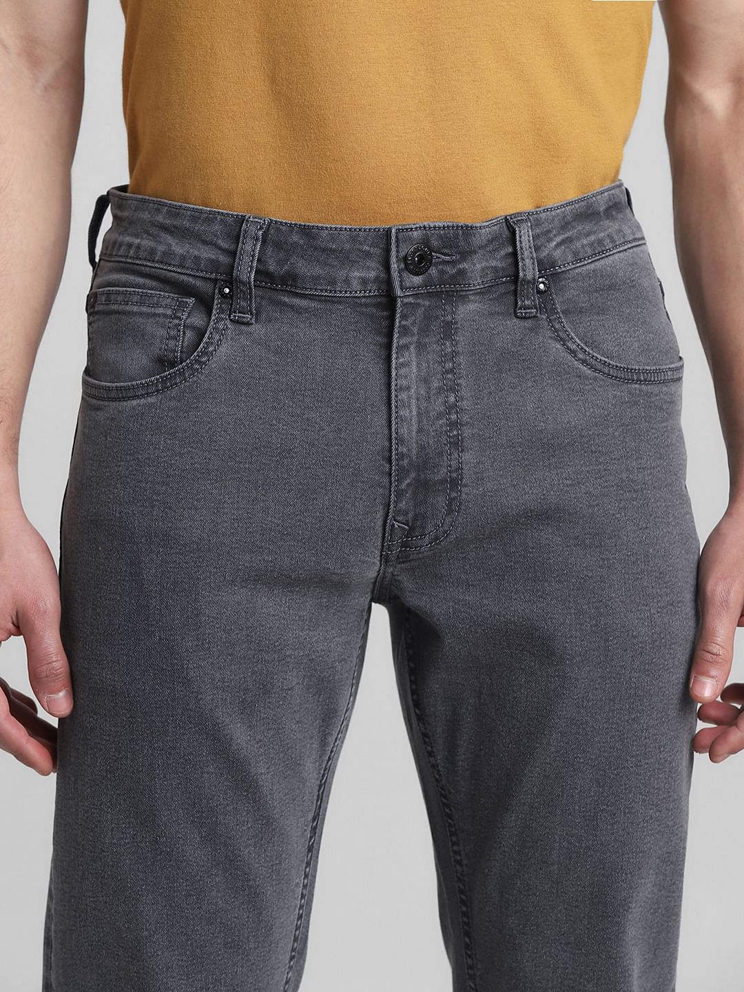 Grey Low Rise Ben Skinny Fit Jeans - Image 4