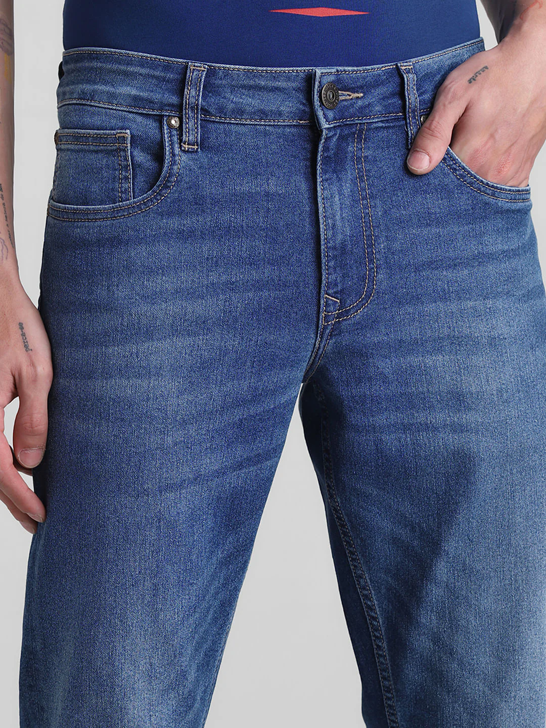 Blue Low Rise Glenn Slim Fit Jeans - Image 4