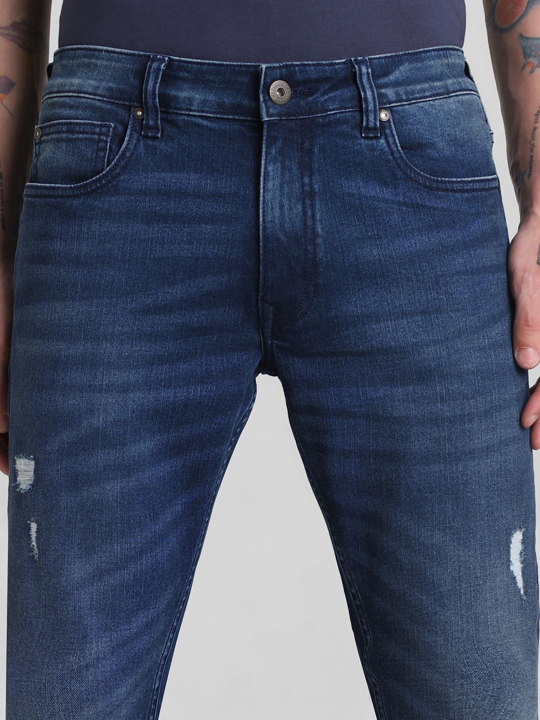 Light Blue Mid Rise Clark Regular Fit Jeans - Image 4
