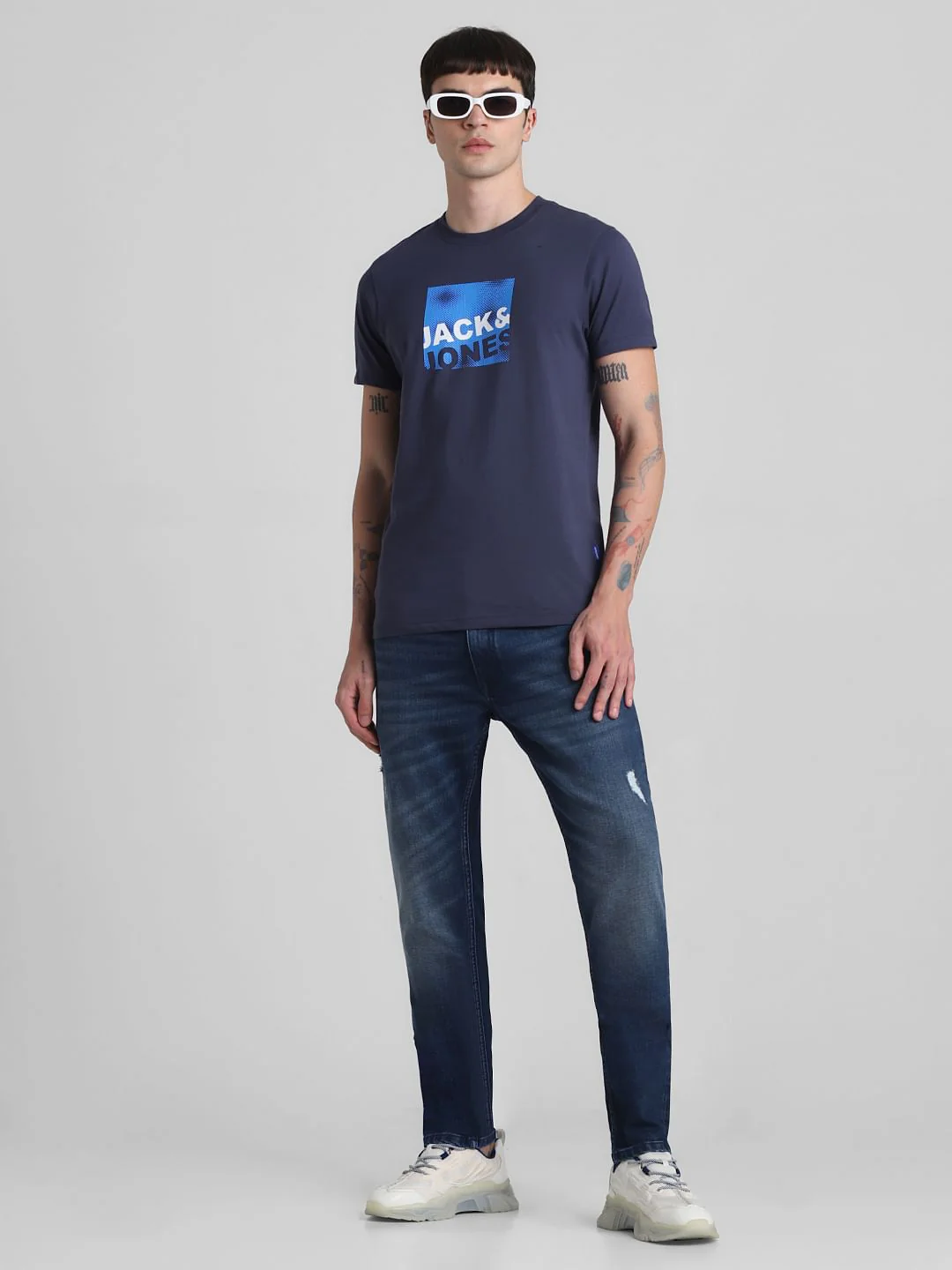 Light Blue Mid Rise Clark Regular Fit Jeans - Image 6