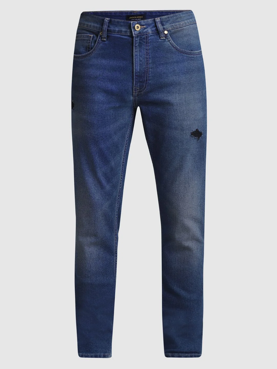 Blue Low Rise Distressed Ben Skinny Jeans - Image 6
