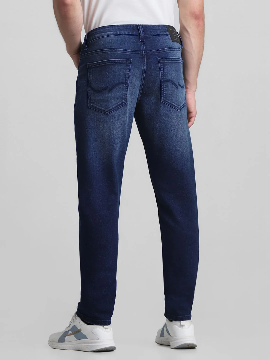 Dark Blue Low Rise Distressed Glenn Slim Jeans - Image 3