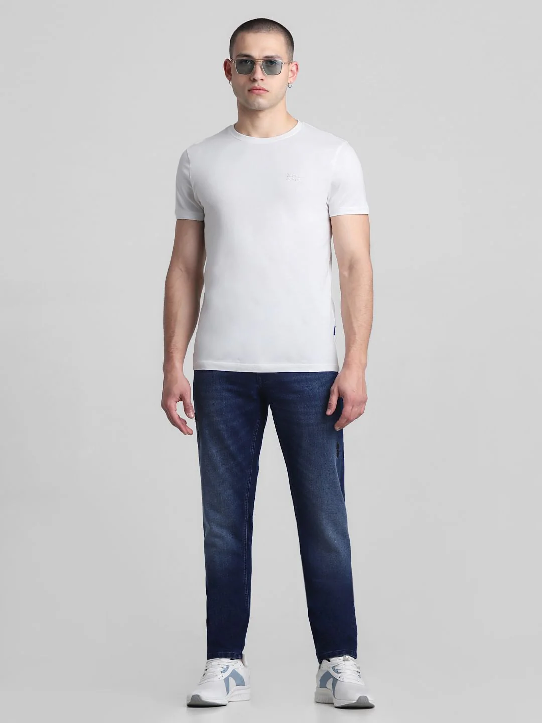 Dark Blue Low Rise Distressed Glenn Slim Jeans - Image 5