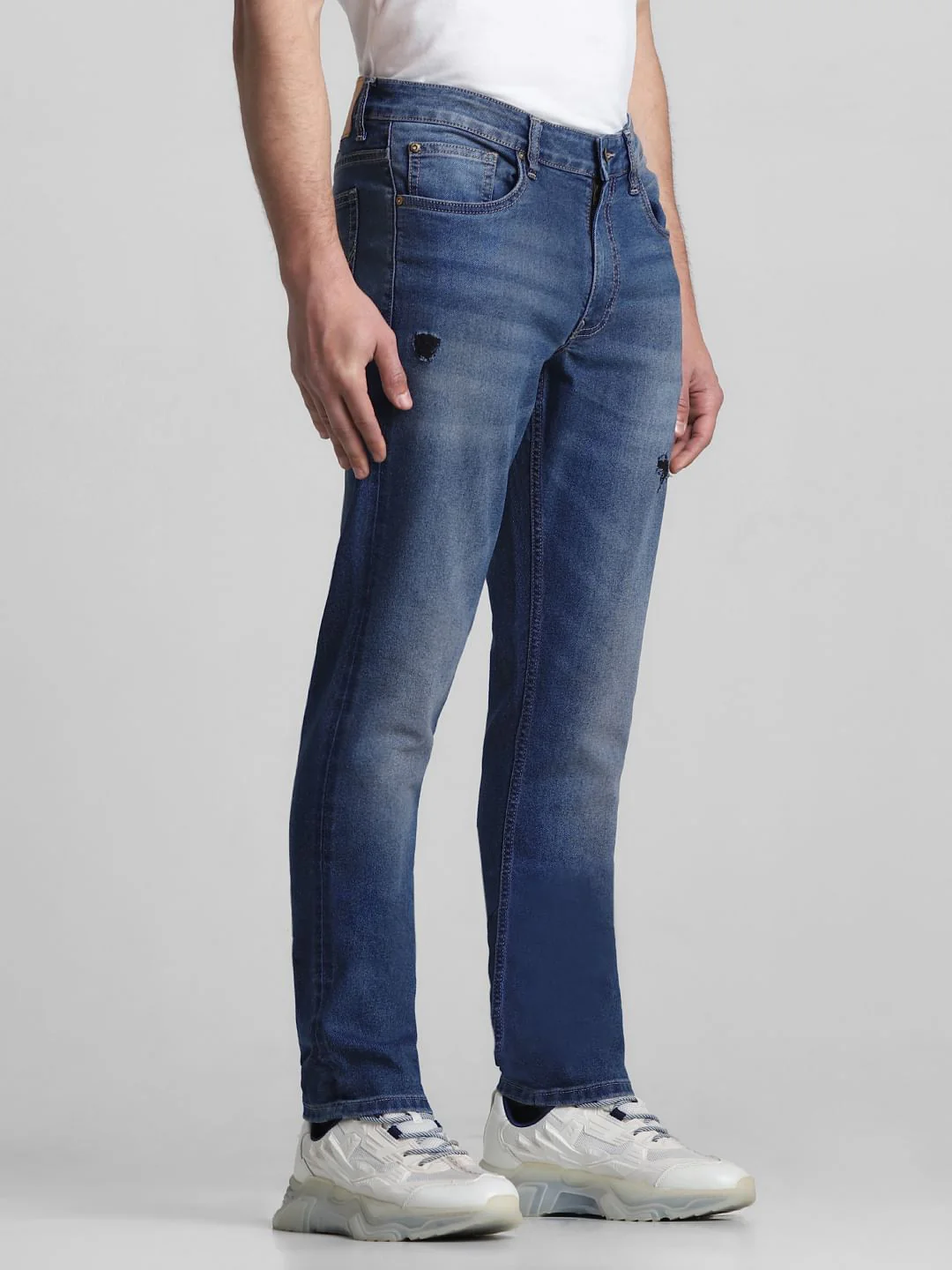 Blue Low Rise Distressed Glenn Slim Jeans - Image 2