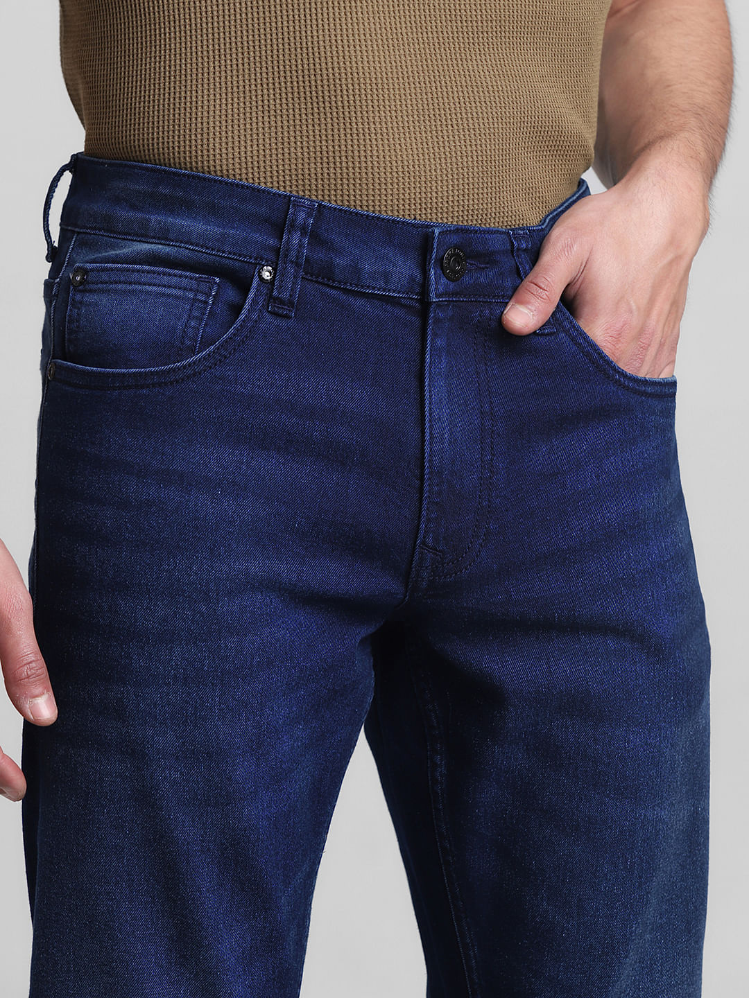 Dark Blue Low Rise Glenn Slim Fit Jeans - Image 4