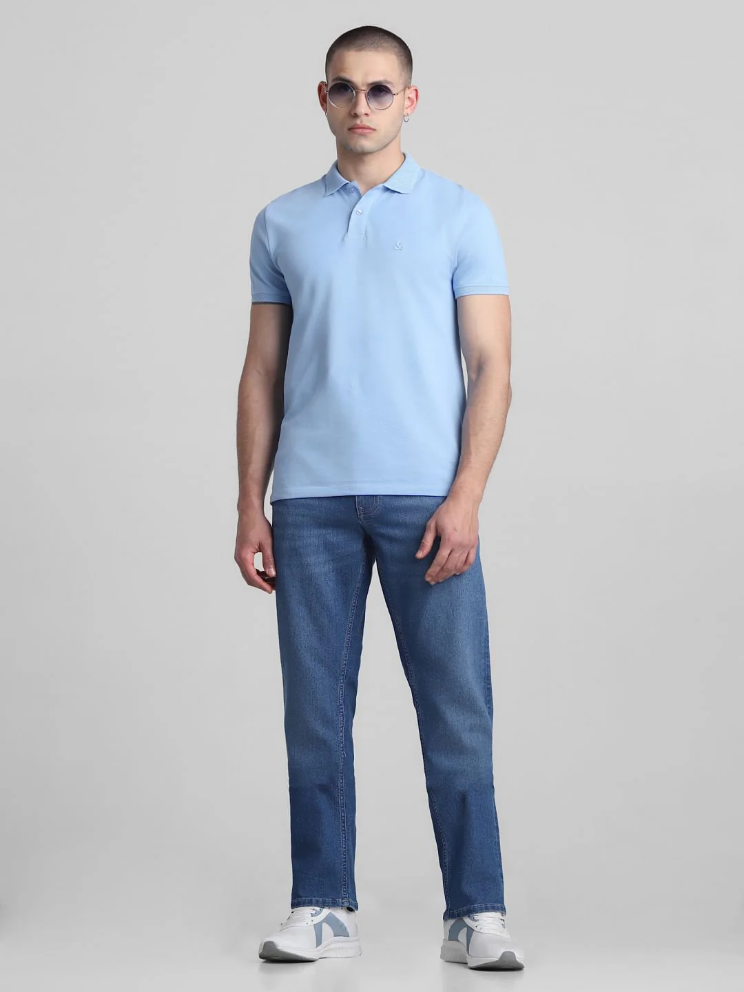 Light Blue Mid Rise Clark Regular Fit Jeans - Image 5