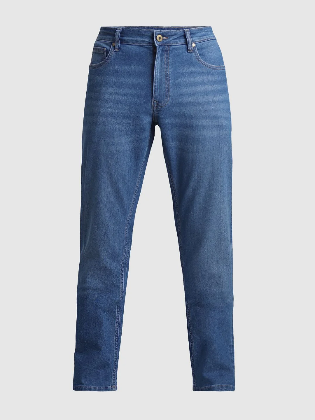 Light Blue Mid Rise Clark Regular Fit Jeans - Image 6