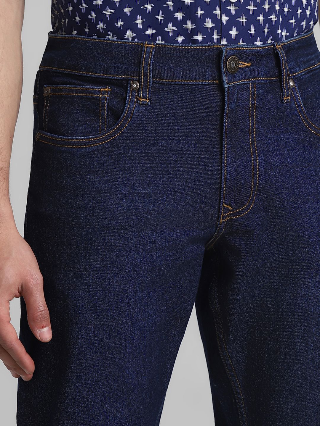 Dark Blue Low Rise Glenn Slim Fit Jeans - Image 4